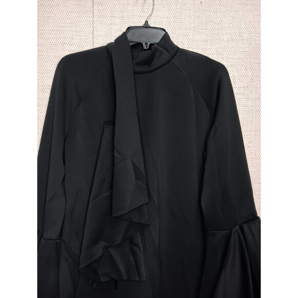 Black Dress with Flare Sleeves, fitted, Wedding Guests/Dinner/Date Size XL - Picture 2 of 9